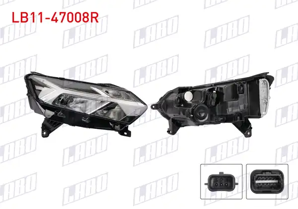 LABO LB11-47008R | Far Sağ Motorlu Ledli Krom Dacia Sandero 2022