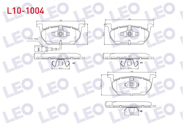 LEO L10-1004 | Fren Balata Ön Fişli VW Golf VII