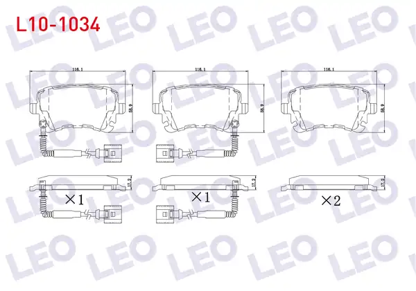 LEO L10-1034 | Fren Balata Arka Fişli Audi A8