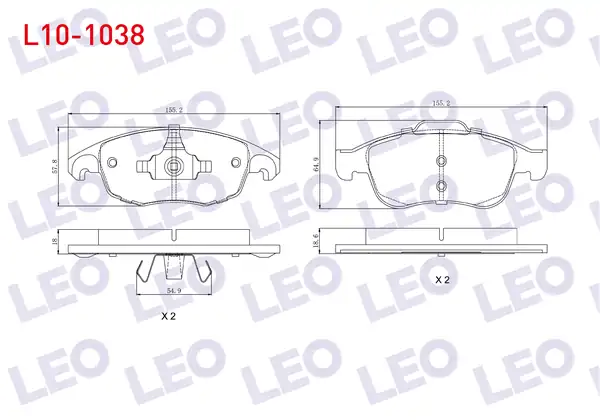 LEO L10-1038 | Fren Balata Ön Peugeot Partner