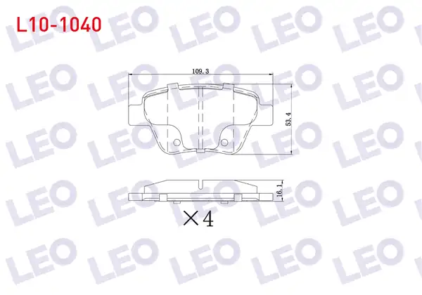 LEO L10-1040 | Fren Balata Arka Golf VI