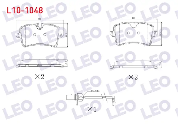 LEO L10-1048 | Fren Balata Arka Fişli Audi A6