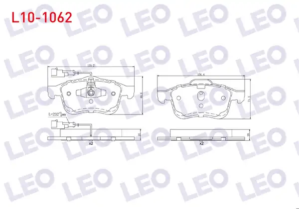 LEO L10-1062 | Fren Balata Ön Çift Fişli Fiat Doblo