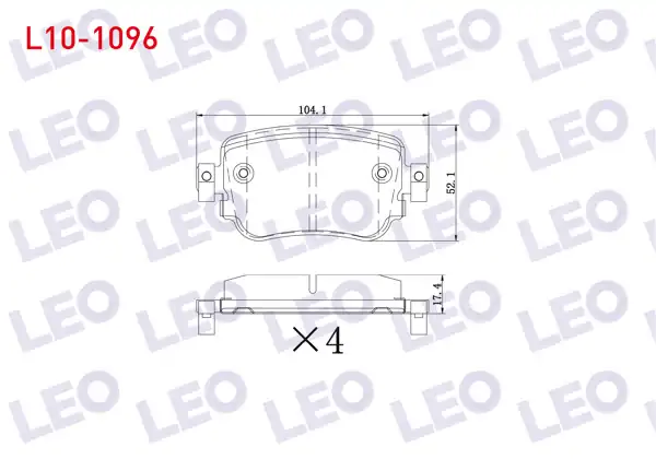 LEO L10-1096 | Fren Balata Arka Ikazlı Volkswagen Caddy IV 1.6 TDI 2015-/ Seat N (5F) 1.8 TSI 2012-/ 2.0 TDI 2012-/ N Cupra 2.0 TDI 2006-/ Skoda Octavia (5E3) 2.0 TDI 2012 -