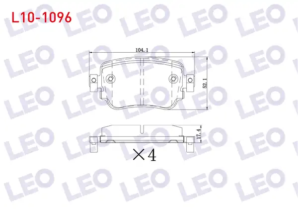 LEO L10-1096 | Fren Balata Arka Ikazlı Volkswagen Caddy IV