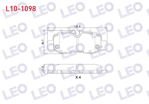 LEO L10-1098 | Fren Balata Arka Mercedes Vito (W447) 111 CDI 2014-/ (W447) 114 CDI 2014-/ (W447) 116 CDI 2014-/ (W447) 119 Bluetec 2014 -