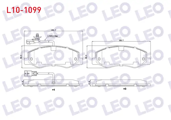LEO L10-1099 | Fren Balata Arka Fişli Renault Master III Fv 2 3 dCi Çift Teker 2010 Opel Movano B 2 3 dCi 2010 Karsan Jest 2 3 D 2012