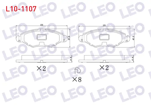 LEO L10-1107 | Fren Balata Ön Peugeot 206 2a C 1 4i 16v 1998 2006 206 2a C 1 4 Hdi 1998 2006 206 2a C 1 6i 16v 1998 2006