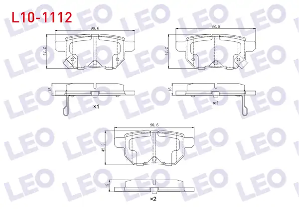 LEO L10-1112 | Fren Balata Arka Toyota Corolla E15_ 1 6 Vvt İ 2007 2012 Auris Zre15 1 6 Vvt İ 2007 2012 Yaris P9 1 0 Vvt İ 2006 2010