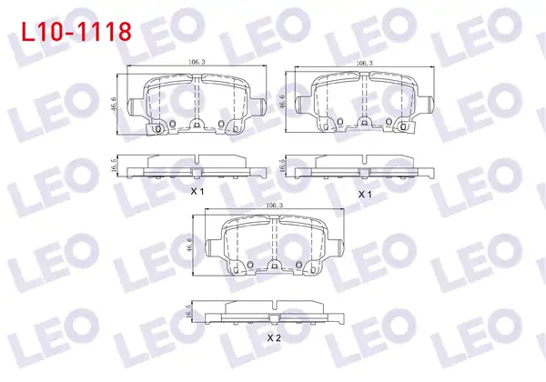 LEO L10-1118 | Fren Balata Arka Ikazlı Opel Astra K 1 0i Turbo 1 4i Turbo 1 6 CDTI 15 16 Jant 2015