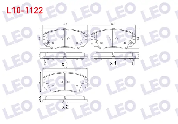 LEO L10-1122 | Fren Balata Ön Ikazlı Opel Insignia 1.6 16 Jant 2008-/ Insignia 1.6 T 2008-/ Insignia 2.0 CDTI 130 Hp 2008 -
