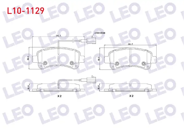 LEO L10-1129 | Fren Balata Arka Çift Fişli Fiat Ducato 2 0 Mjt 2014 Fiat Ducato 2 3 Mjt 2014