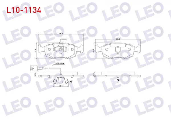 LEO L10-1134 | Fren Balata Ön Fişli Fiat G Punto