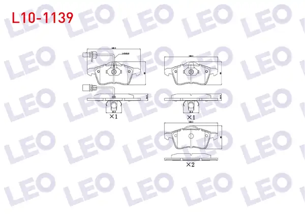 LEO L10-1139 | Fren Balata Fişli Ön Volkswagen Transporter IV 70xb 70xc 7db 7dw 2 5 TDI 19 50 20 30mm 1990 2003