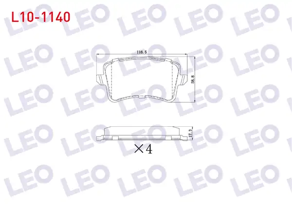 LEO L10-1140 | Fren Balata Arka A4 1 8 TFSI