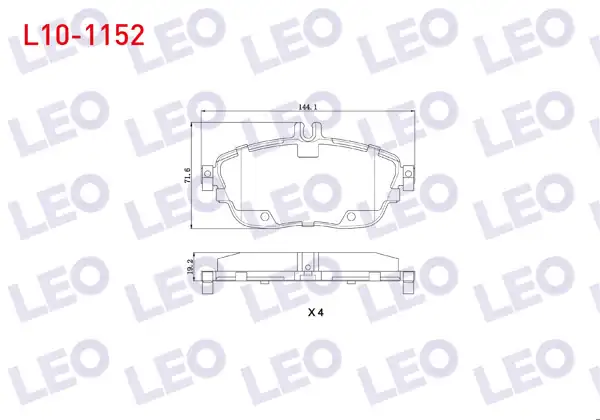 LEO L10-1152 | Fren Balata Ön Mercedes A Serisi (W176) A 200 2012-/ A 180 2012-/ B Serisi (W246) B 160 2011-/ B 180 2011-/ Gla Serisi (X156) Gla 200 CDI 2013-/ Gla 200 2013-/ CLA Coupe (C117) 200 2013 -