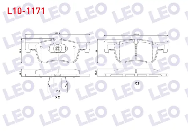 LEO L10-1171 | Fren Balata Ön Bmw 1 Serisi F20 F21 116 İ 2010 F20 F21 116 D 2010 F20 F21 118 D 2010