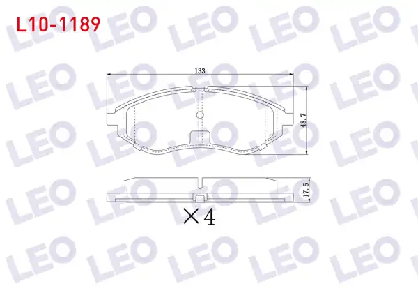 LEO L10-1189 | Fren Balata Ön Chevrolet Kalos (T200) 1.2 2003-2008 / Kalos (T200) 1.4 2003-2008 / Aveo (T250) 1.4İ 2006-2011 / Aveo (T250) 1.2İ 2006-2011