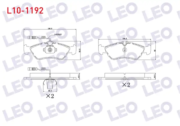 LEO L10-1192 | Fren Balata Arka Fişli Sprinter