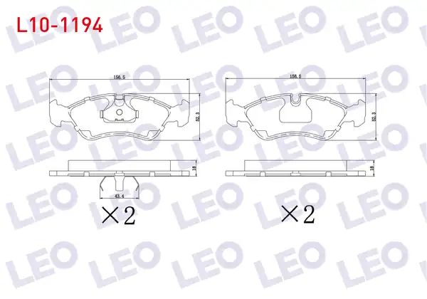 LEO L10-1194 | Fren Balata Ön Opel Vectra B