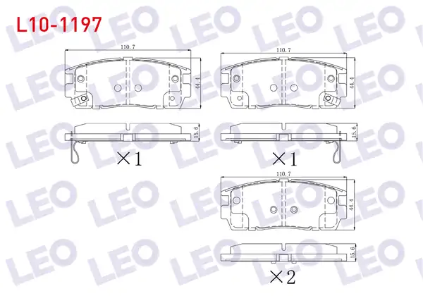 LEO L10-1197 | Fren Balata Arka Ikazlı Chevrolet Captiva (C100) 2.0 D 2006-2012 / Captiva (C140) 2.0 D 2012-2014 / Opel Antara 2.0 CDTI A-T 2007 -