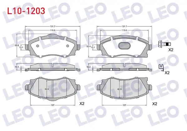 LEO L10-1203 | Fren Balata Ön Ikazlı Opel Corsa C 1 2i 16v 2000 2006 Corsa C 1 0 2000 2006 Corsa C 1 2i 2000 2006