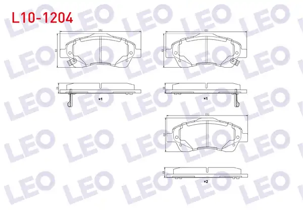 LEO L10-1204 | Fren Balata Ön Ikazlı Toyota Avensis (T25) 1.6 Vvt-I 2003-2008 / Toyota Avensis (T25) 1.8 2003-2008 / Toyota Avensis (T25) 2.0 D-4D 2003-2008