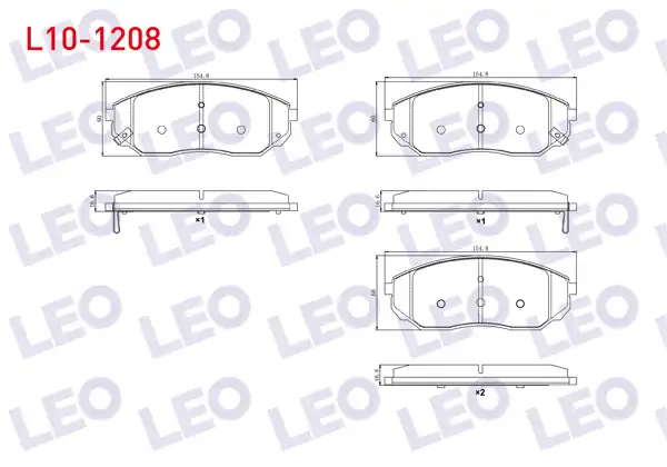 LEO L10-1208 | Fren Balata Ön Ikazlı Kia Sorento I (Jc) 2.4İ 2002-2009 / Kia Sorento I (Jc) 2.5 CRDI 2002-2009