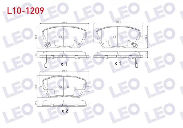 LEO L10-1209 | Fren Balata Ön Ikazlı Hyundai Elantra 1.6 D-Cvvt 2011-2015 / Kia Cerato 1.6 CRDI 2016-/ Kia Cerato 1.6 Mpı 2016 -