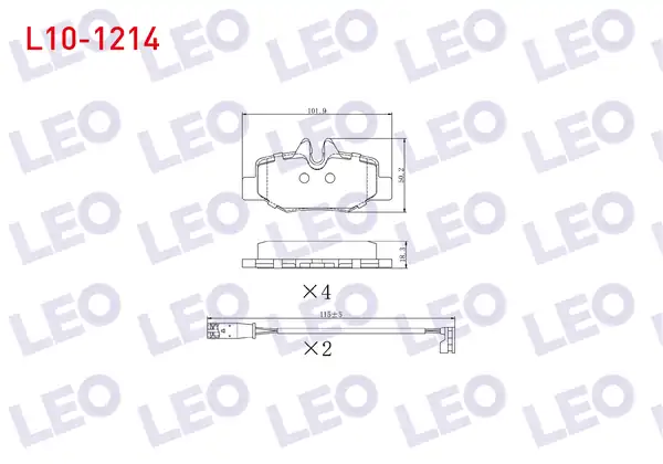 LEO L10-1214 | Fren Balata Arka Fişli Mercedes Vito