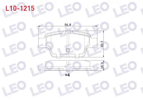 LEO L10-1215 | Fren Balata Arka Fiat Linea