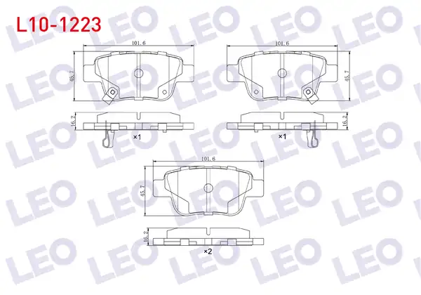 LEO L10-1223 | Fren Balata Arka Ikazlı Toyota Avensis