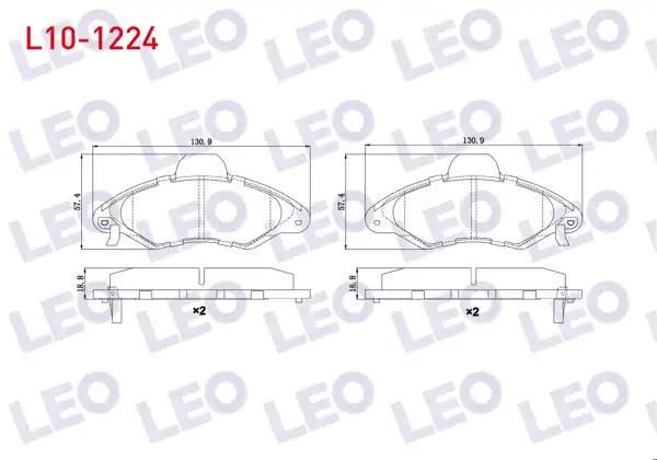 LEO L10-1224 | Fren Balata Ön Ikazlı Ford Escort VII 1.3 1995-1999 / Escort VII 1.4 1995-1999 / Escort VII 1.6 16V 1995-1999 / Escort VII 1.8İ 1995-1999