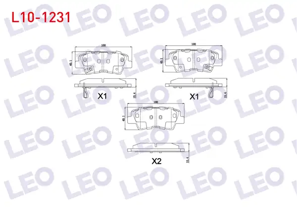 LEO L10-1231 | Fren Balata Arka Ikazlı Hyundai Elantra