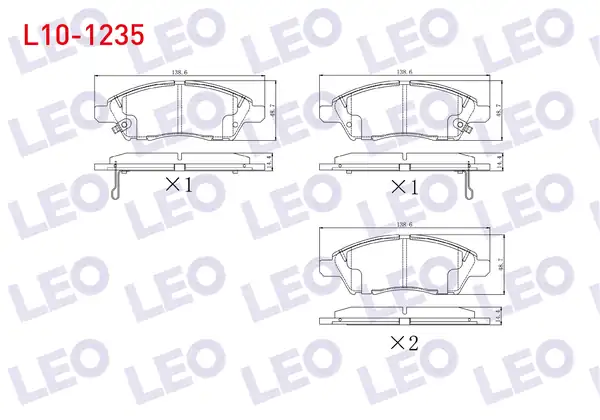 LEO L10-1235 | Fren Balata Ön Ikazlı Tel Delikli Nissan Micra IV K13 1 2 2010 Nissan Note E12 1 5 dCi 2013 Nissan Note E12 1 6i 16v 2013