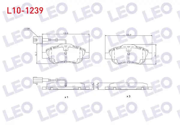 LEO L10-1239 | Fren Balata Ön Fişli Fiat Fiorino