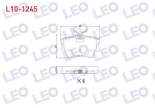 LEO L10-1245 | Fren Balata Arka Volkswagen Transporter IV (70Xb,70Xc,7Db,7Dw) 1.9 D 1990-2003 / Transporter IV (70Xb,70Xc,7Db,7Dw) 2.5 D 1990-2003