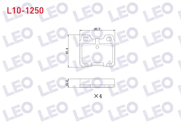 LEO L10-1250 | Fren Balata Arka Opel Vectra A