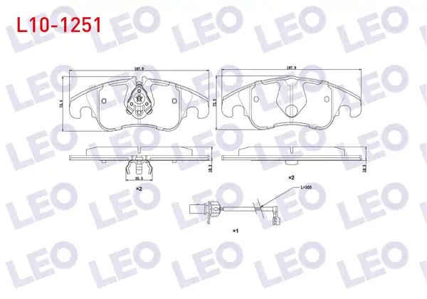 LEO L10-1251 | Fren Balata Ön Fişli A4 8k2 B8 2 0 TFSI