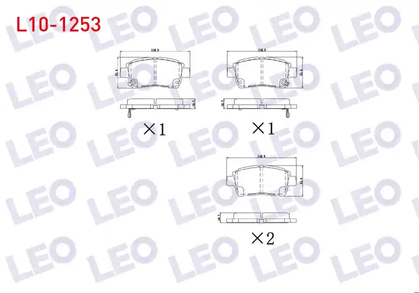 LEO L10-1253 | Fren Balata Ön Toyota Yaris (_Cp10) 1.3İ Ikazlı 16.50mm 1999-2005