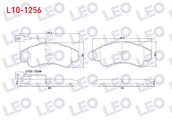 LEO L10-1256 | Fren Balata Ön Fişli Fiat Ducato