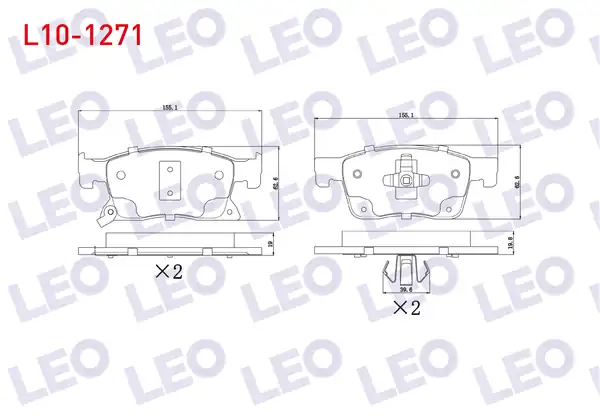 LEO L10-1271 | Fren Balata Ön Ikazlı Opel Astra K 1 6 CDTI 16 Jant 2015 Astra K 1 4i Turbo 16 Jant 2015 Astra K 1 0i Turbo 16 Jant 2015