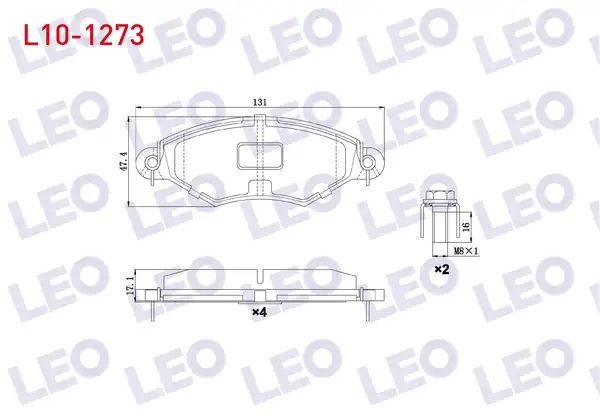LEO L10-1273 | Fren Balata Ön Peugeot 206 2a C 1 4 Hdi 1998 2006 206 2a C 1 6 Hdi 1998 2006 306 7b N3 N5 1 4i 1993 2002