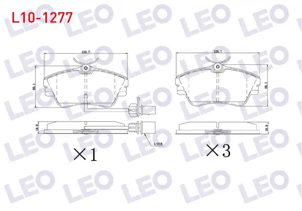 LEO L10-1277 | Fren Balata Ön Fişli Volkswagen Transporter IV