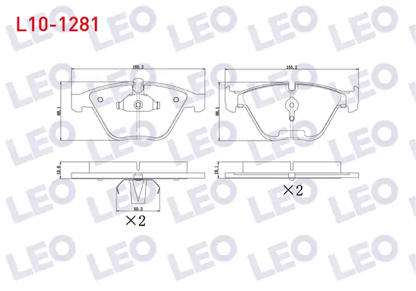 LEO L10-1281 | Fren Balata Ön BMW 3 Serisi (E90) 318 İ 2005-2011 / (E90) 320 İ 2005-2011 / (E90) 320 D 2005-2011 / (E90) 325 D 2005-2011