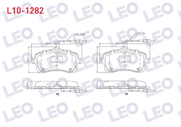 LEO L10-1282 | Fren Balata Ön Fişli Peugeot 407 6d 1 6 Hdi 110 Hp 2004 2011 Peugeot 407 6d 1 8i 110 Hp 2004 2011