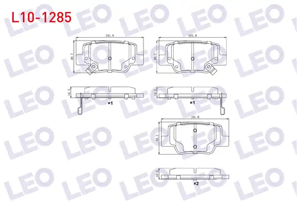 LEO L10-1285 | Fren Balata Arka Ikazlı Toyota Verso _aur2_ _zgr2_ 1 6 2009 Verso _aur2_ _zgr2_ 1 8 2009