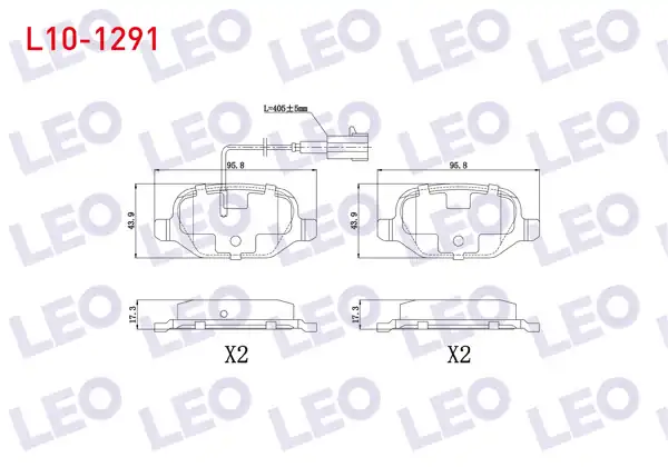 LEO L10-1291 | Fren Balata Arka Çift Fişli Fiat Linea (323) 1.6 Mjt 2010-/ Linea (323) 1.4 2010 -