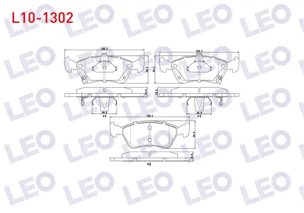 LEO L10-1302 | Fren Balata Ön Ikazlı Toyota Avensis T22 1 6i 1997 2003 Avensis T22 2 0i 1997 2003 Avensis T22 2 0 D 4d 1997 2003