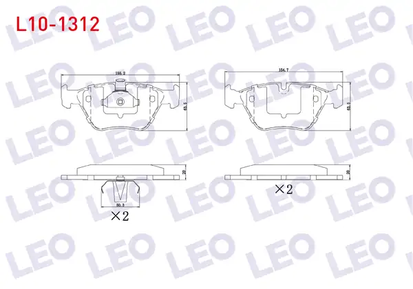 LEO L10-1312 | Fren Balata Ön Bmw 5 Serisi E39 525 D 1995 2003 E39 520 İ 1995 2003 E39 523 İ 1995 2003